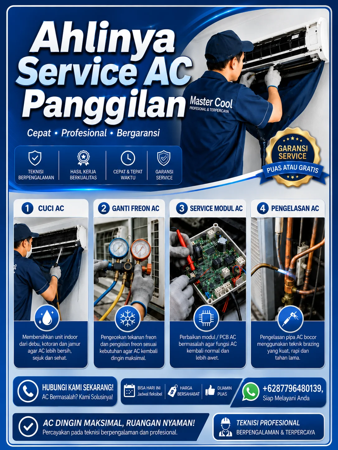 Akhirnya Service AC Panggilan Master Cool Teknik