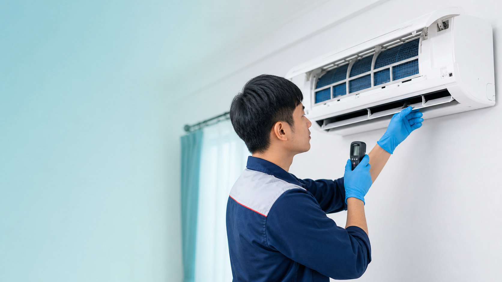 Teknisi Master Cool Teknik menangani Bobok Tembok